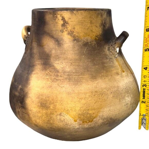 Vintage Handmade Clay Pot With Dual Handles Studio Pottery Jug Primitive Decor - Picture 5 of 7